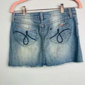 Juicy Couture Vintage Light denim Heart Pocket Jean Skirt Size 25